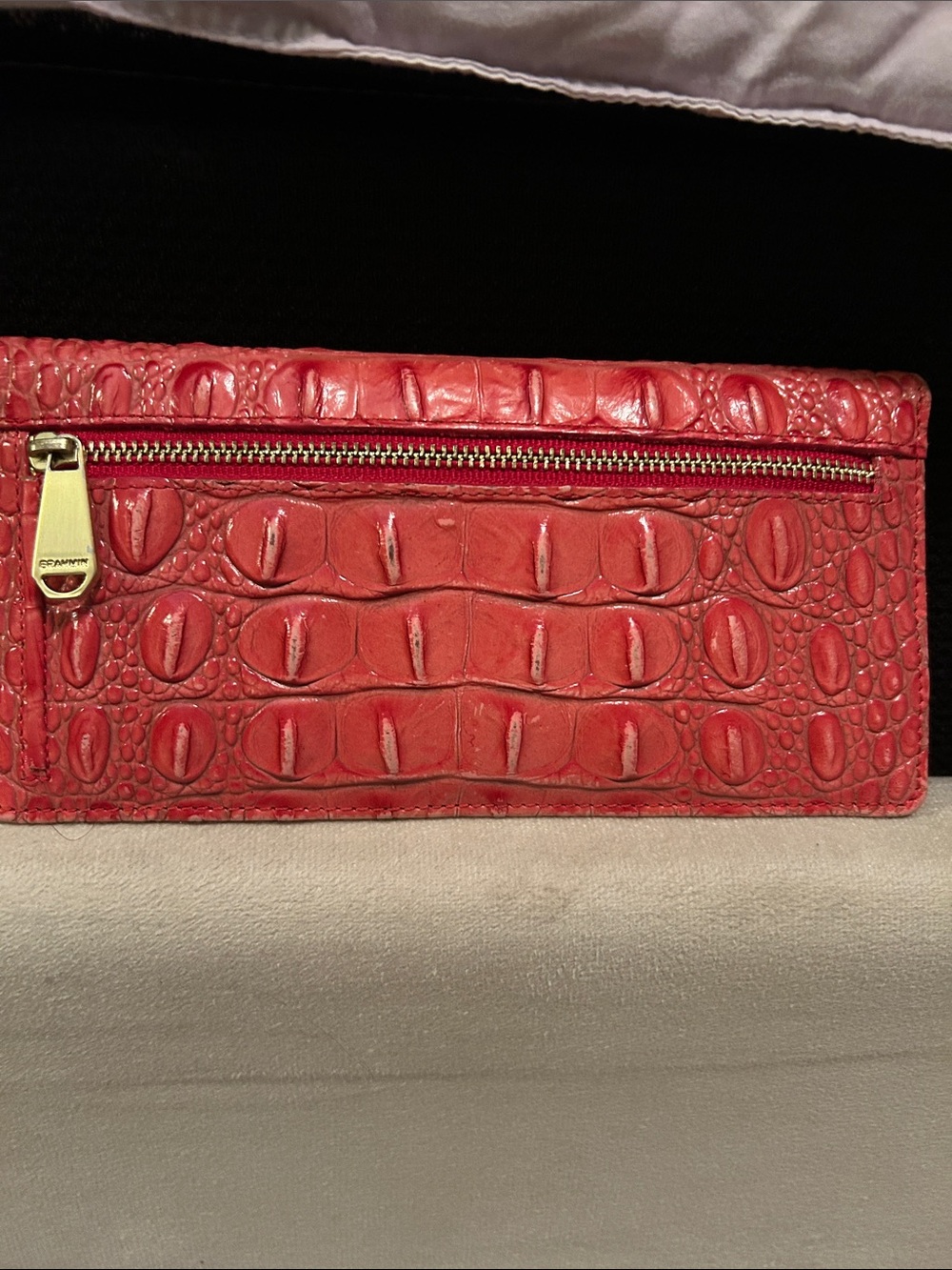 Brahmin Ady Coral Croc-Embossed leather Continental Wallet- like new - Picture 7 of 7